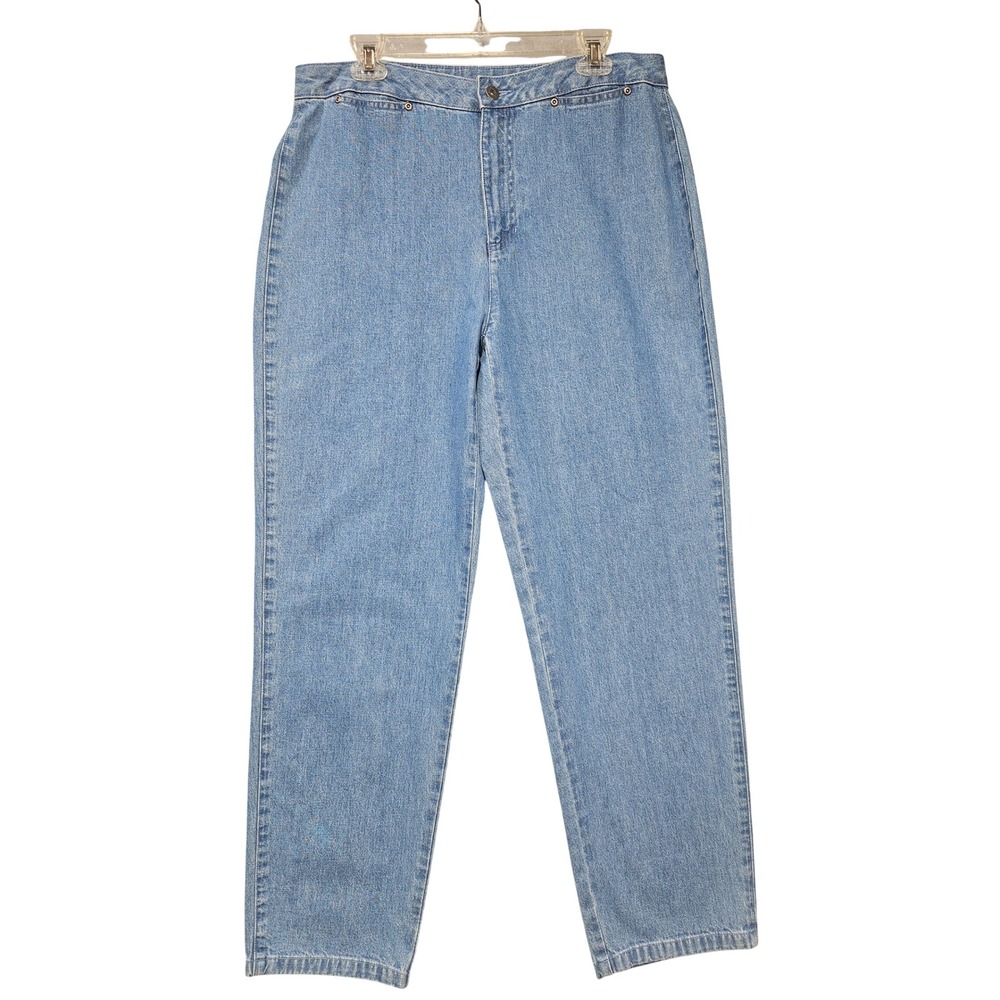 Liz Claiborne Lizwear Jeans Light Wash High Rise Tapered Leg Cotton Size 14